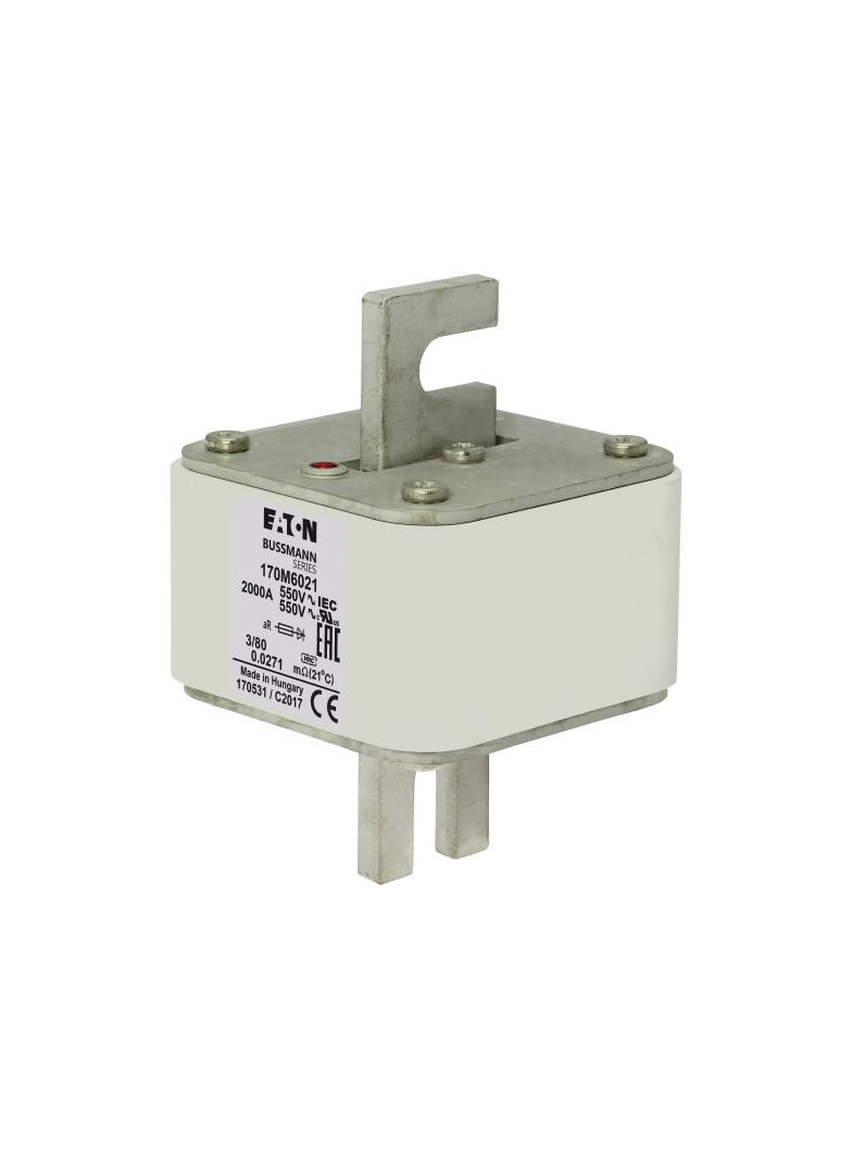 2000A 550V 3/80 aR INDICATOR FUSE Wkładka szybka 2000A AC 550V DIN 3 76x76x109 mm aR DIN 170M6021 EA