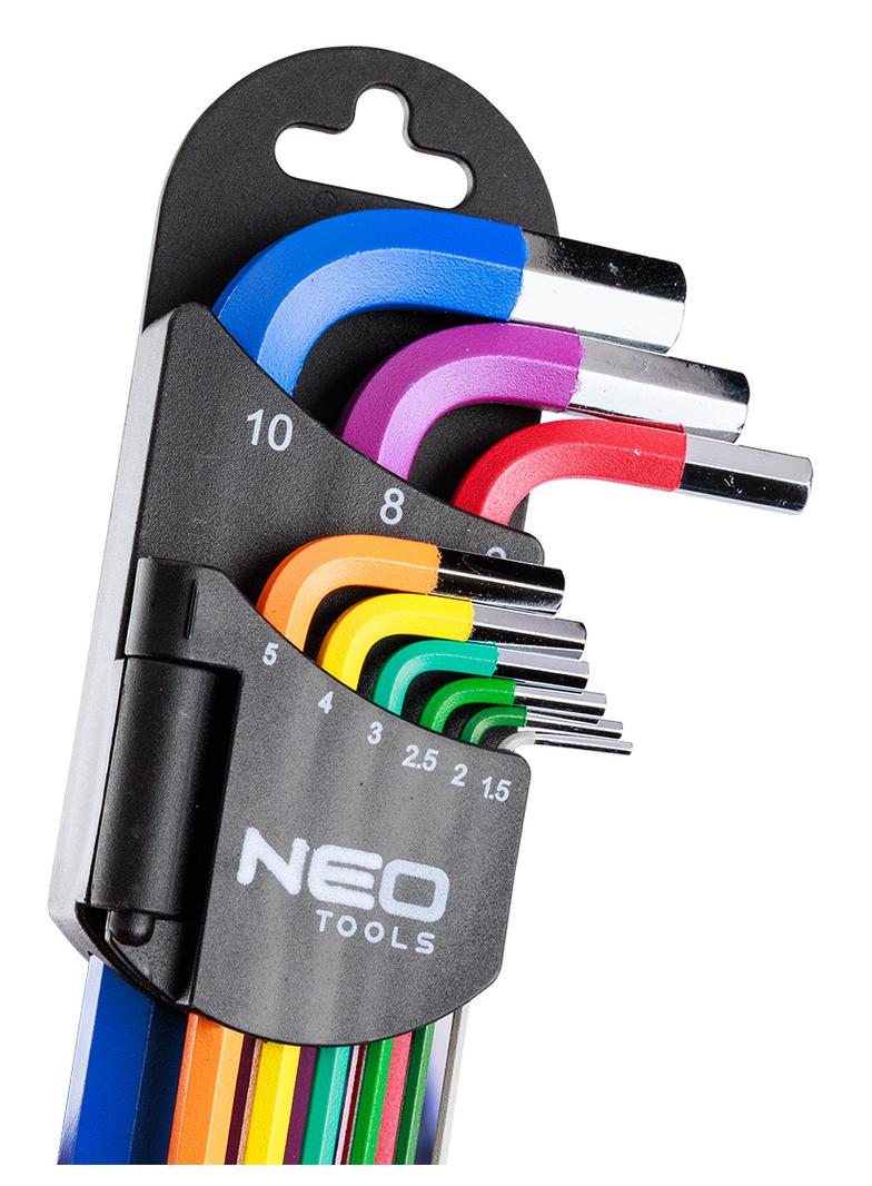 Klucze sześciokątne 1.5-10 mm, zestaw 9 szt.