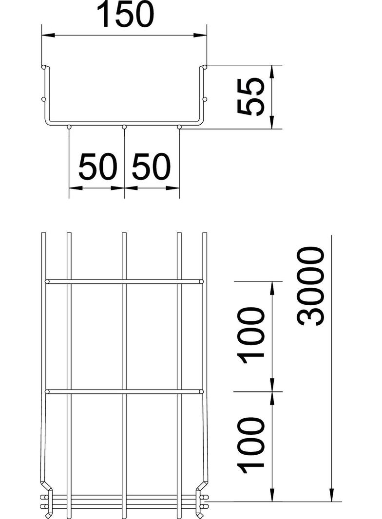 GRM 55/150, KORYTKO SIATKOWE GRM, 55X150X3000