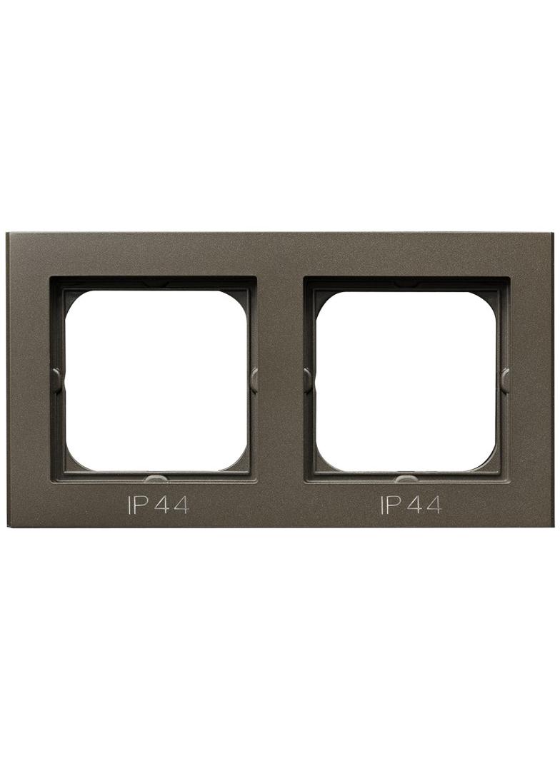 SONATA Ramka podwójna do łączników IP-44 - kolor czekoladowy metalik