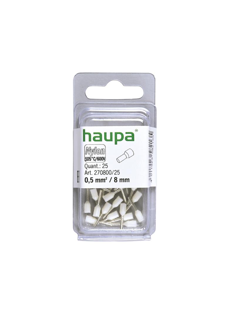 HTI  - 0,5/8 końc. tulejkowa  izol białe ( 25 szt w opakowaniu)