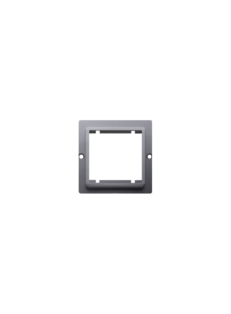 Simon Basic Adapter (przejściówka) na osprzęt standardu 45 × 45 mm. Montaż do puszki na wkręty srebrny mat BMA45/43 KONTAKT