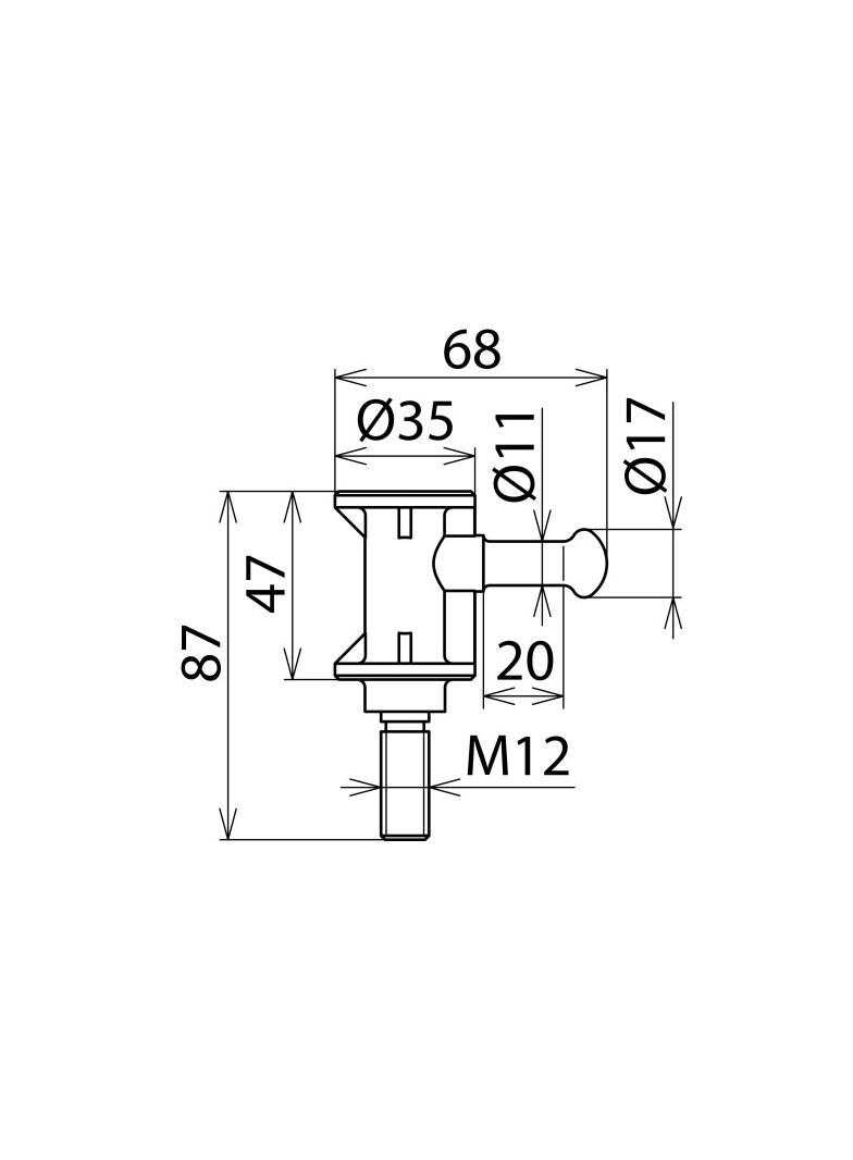 Adapter do drążków izolacyjnych IS SK, z gwintem M12