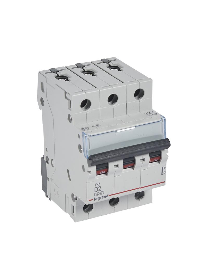Wyłącznik Nadprądowy S 303 3P D2A 6kA TX3 403748 LEGRAND