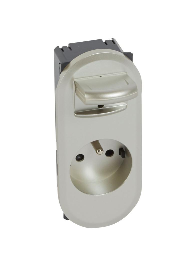 CELIANE - GNIAZDO ŁATWO OBSŁUGOWE 2P+Z 16A TYTANOWE, ZACISKI SPREŻYNOWE, Legrand