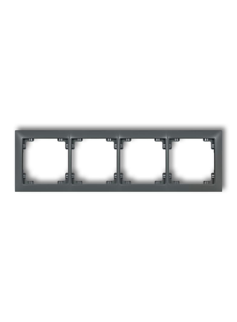 DECO Ramka uniwersalna poczwórna z tworzywa DECO Soft grafitowy mat