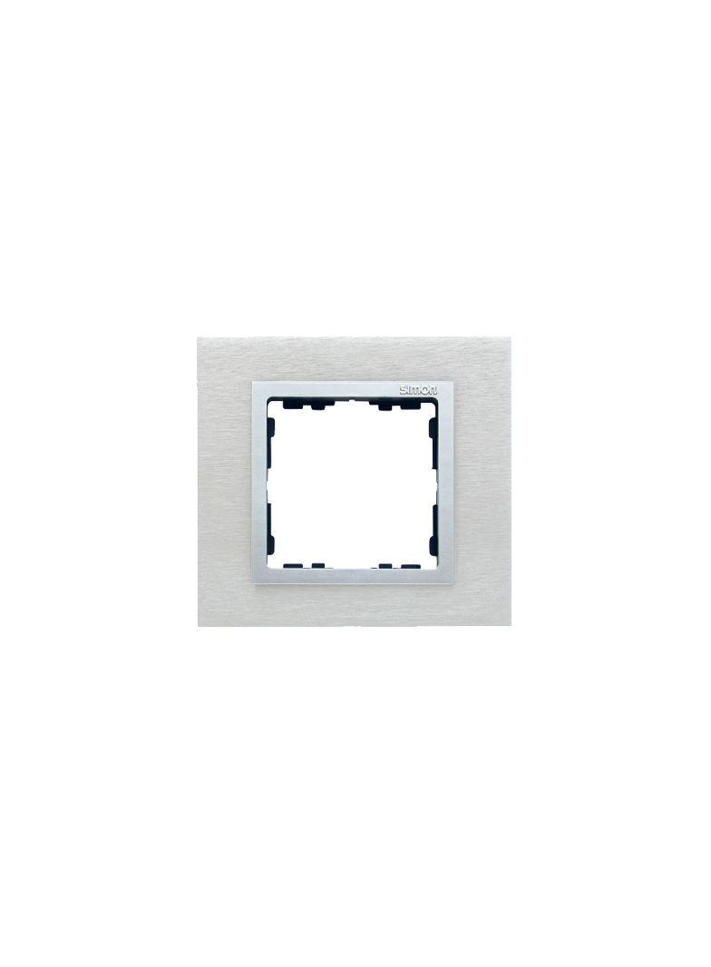 Simon 82 Nature Ramka 1-krotna Nature-metal Inox mat / pierścień aluminium mat