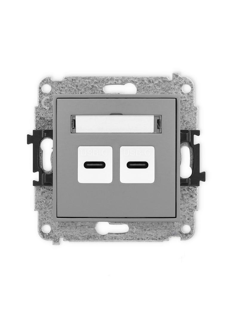 ICON Ładowarka USB podwójna 2xUSB C, 20W max. szary mat 27ICUSB-7 KARLIK
