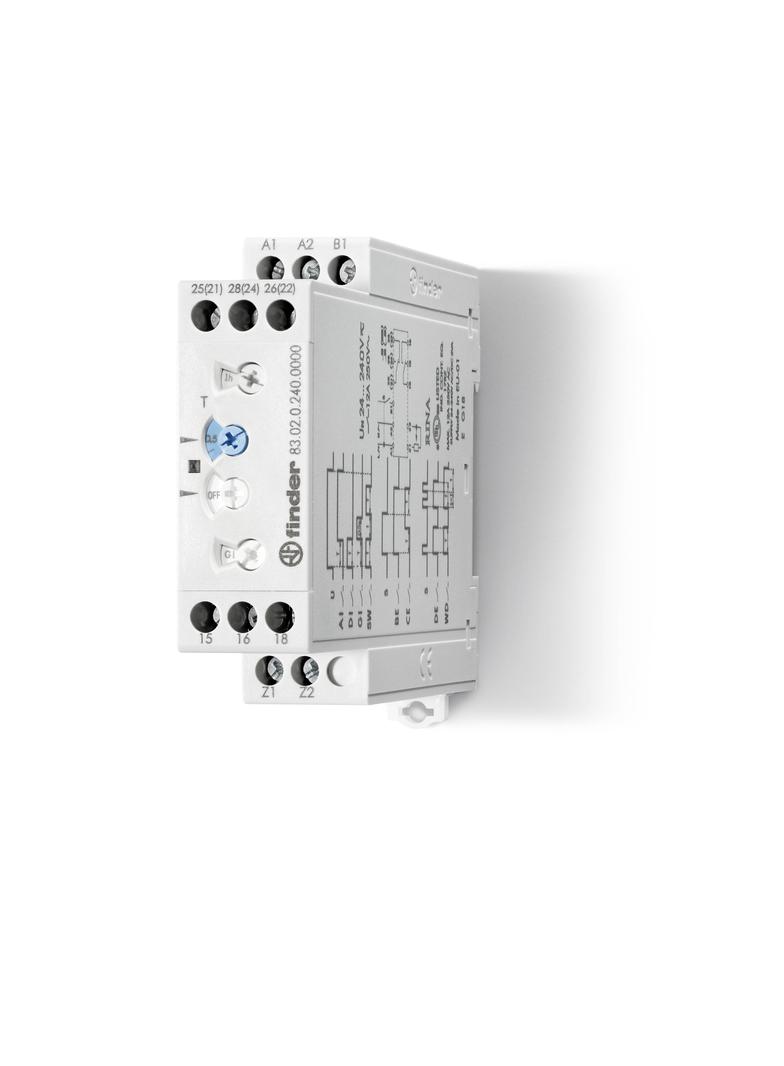 Przekaźnik czasowy wielofunkcyjny 2 P; 12A; 24…240V AC/DC; AI, DI, GI, SW, BE, CE, DE, WD