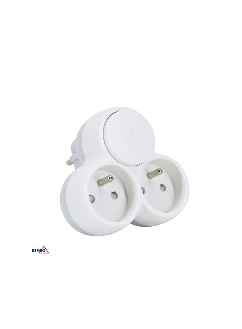 ROZGAŁĘŹNIK + 0  2xGN 16A TRÓJKĄTNY Z WYŁĄCZNIKIEM