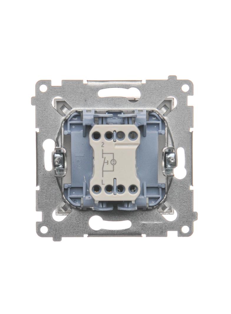 Simon 54 Przycisk pojedynczy zwierny z podświetleniem LED bez piktogramu 10A 250V szybkozłączka brąz mat DP1L.01/46 KONTAKT