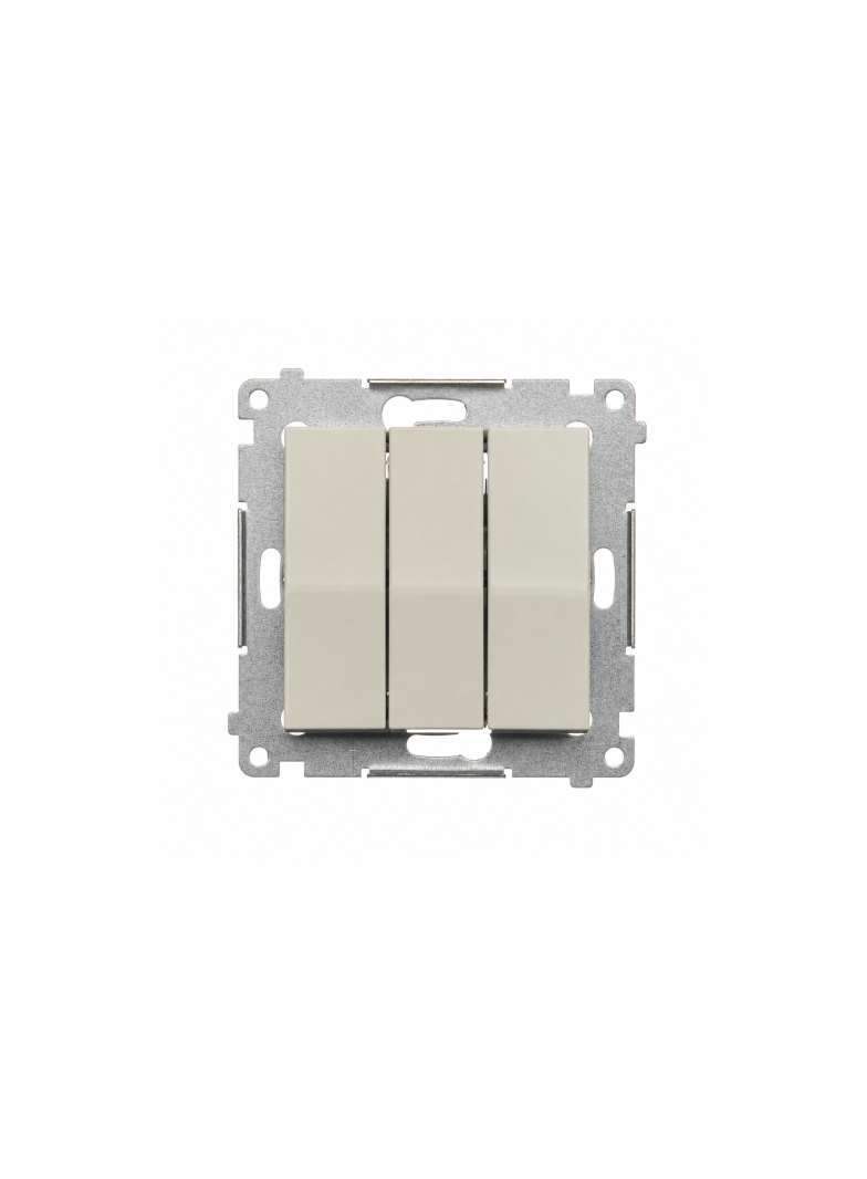 Simon 54 Przycisk potrójny zwierny z podświetleniem szybkozłączka LED kaszmir mat DP31L.01/42