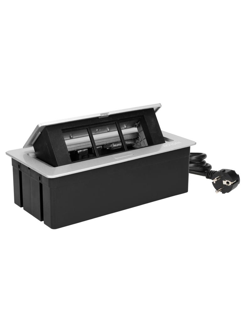 NOEN Kaseta meblowa wpuszczana w blat ze zintegrowaną ramką PCV na gniazda modułowe 3 x 45x45mm lub