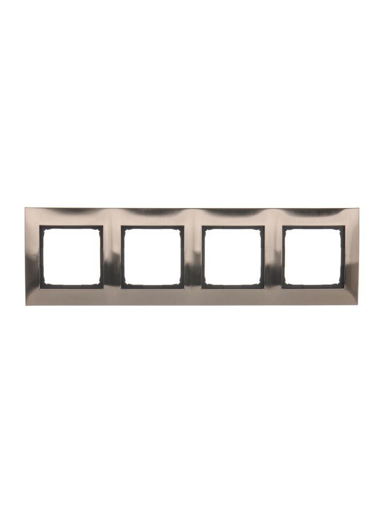 Simon 54 Premium Ramka 4-krotna PREMIUM IP20 / IP44 inox DR4/61 KONTAKT