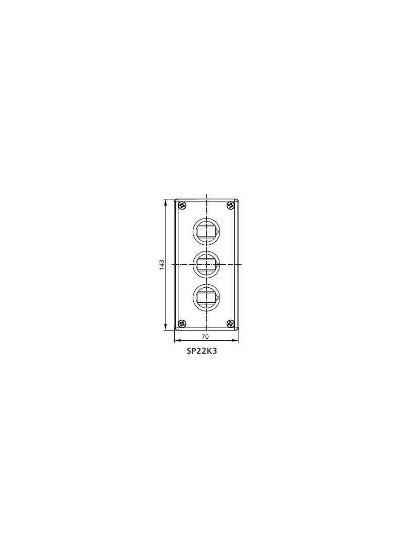 KASETA KOMPLETNA 3-OTWOROWA BEZ WYPOSAŻENIA