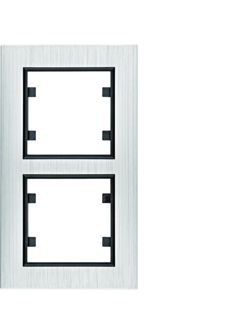 lumina passion Ramka podwójna pionowa aluminium srebrne WL9122 HAGER