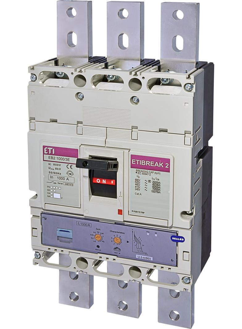 Wyłącznik mocy 70kA wyzw. elektroniczny EB2 1000/3E 1000A 3P 004672220 ETI