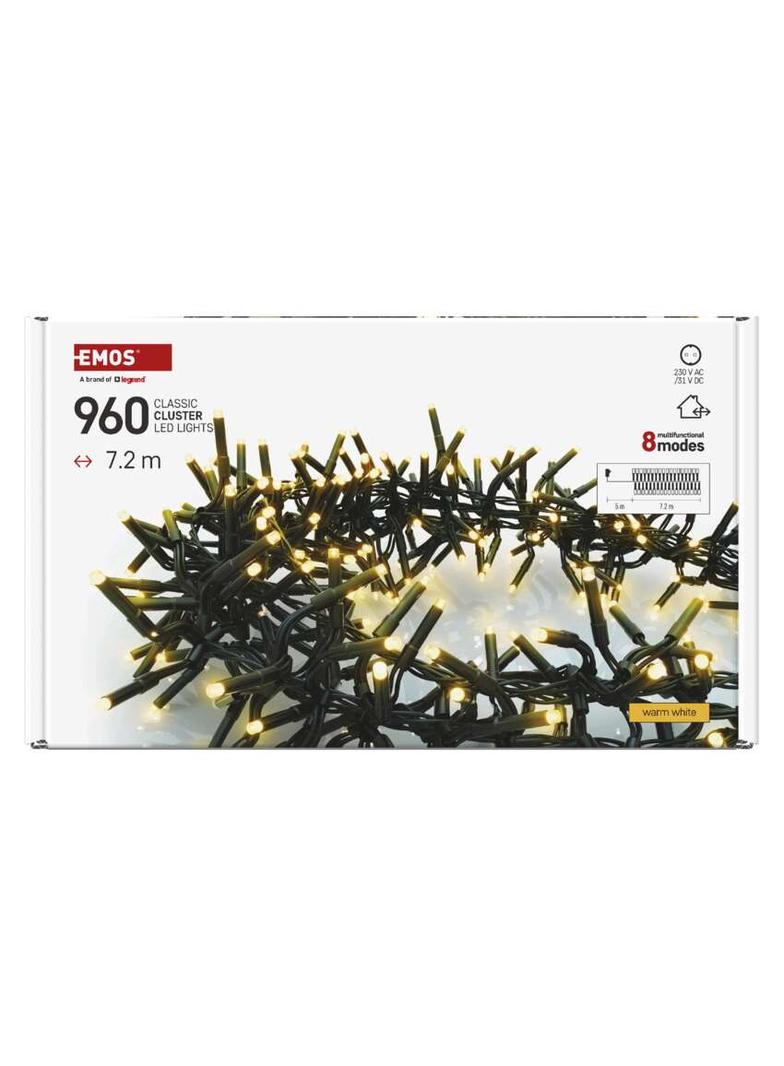 Lampki choinkowe LED jeżyk 960 LED 7,2m ciepła biel 64 programów IP44 D4BW08 EMOS