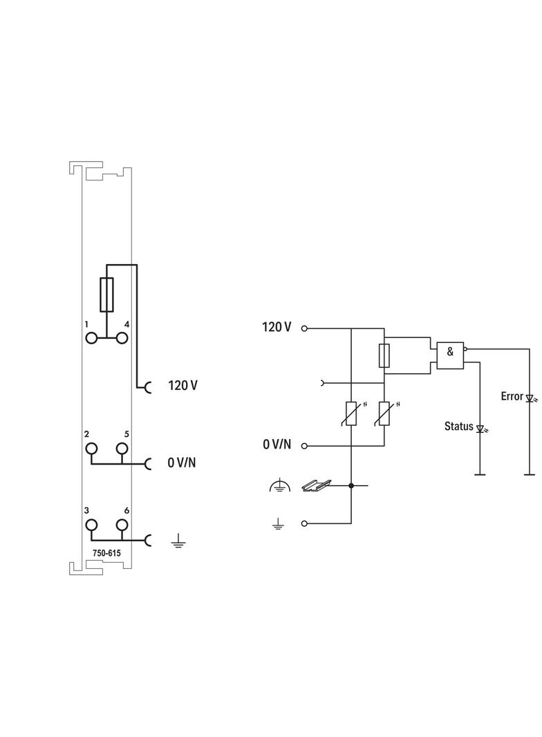moduł zasilający 120V AC bezpiecznikowy