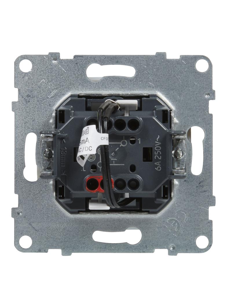 SUNO - Przycisk pojedynczy z podświetleniem - 6 A - 250 V~ - zaciski automatyczne, Aluminium, Legran