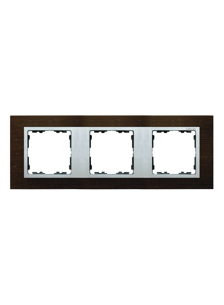 Simon 82 Nature Ramka 3-krotna Nature-drewno Wenge / pierścień aluminium mat 82937-65 KONTAKT