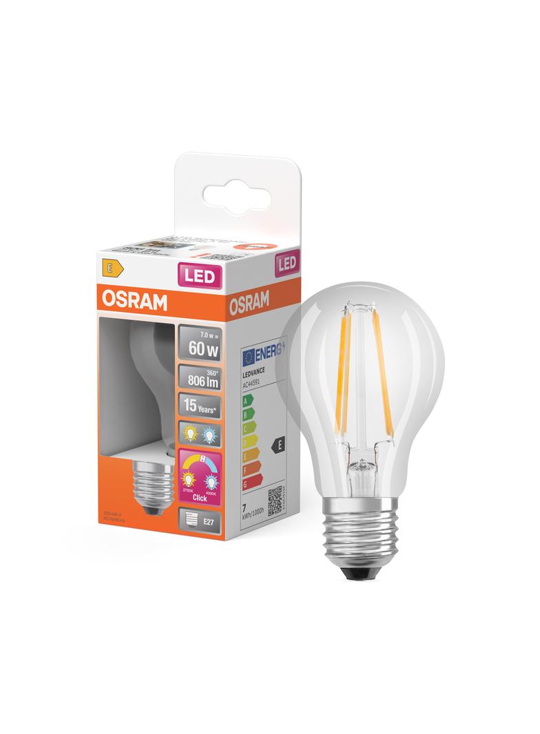 Lampa LED STAR+ non-dim CL A60 Act&Rel FILAMENT 7W 827 E27