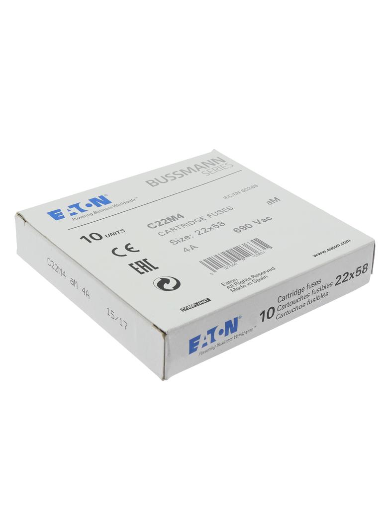 CYLINDRICAL FUSE 22 x 58 4A AM 690V AC Wkładka cylindryczna 22 x 58mm 4A AM 690V AC C22M4 EATON