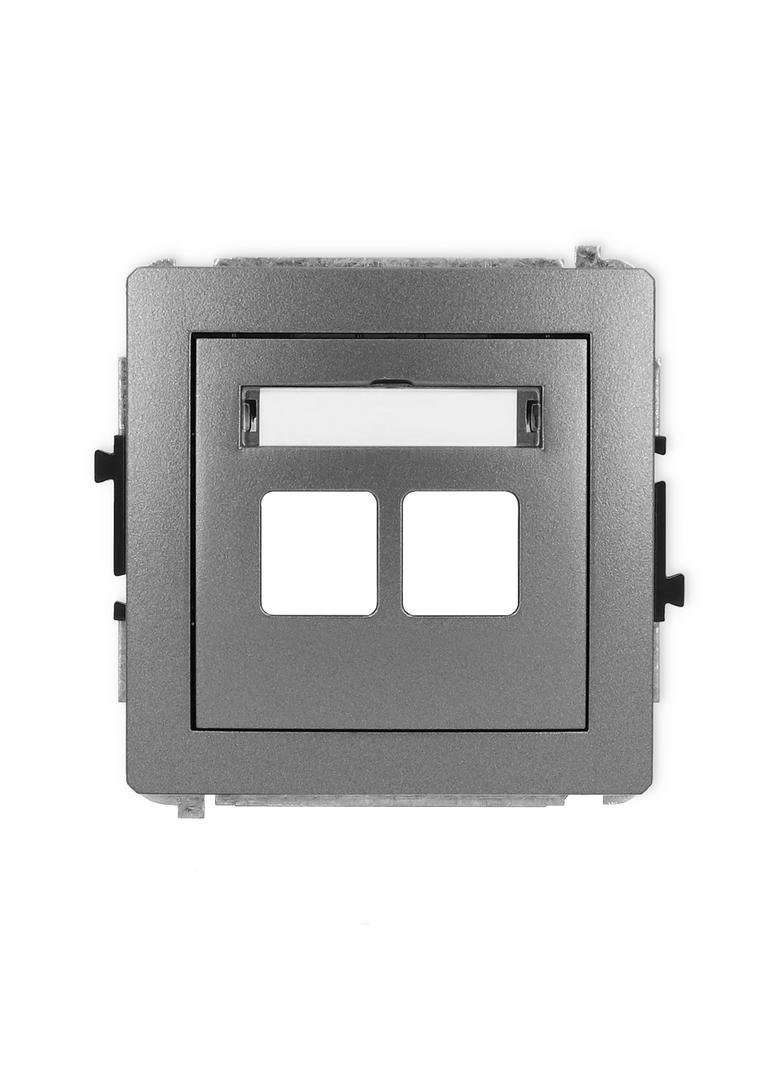 DECO Mechanizm gniazda multimedialnego podwójnego bez modułu (standard Keystone) grafitowy