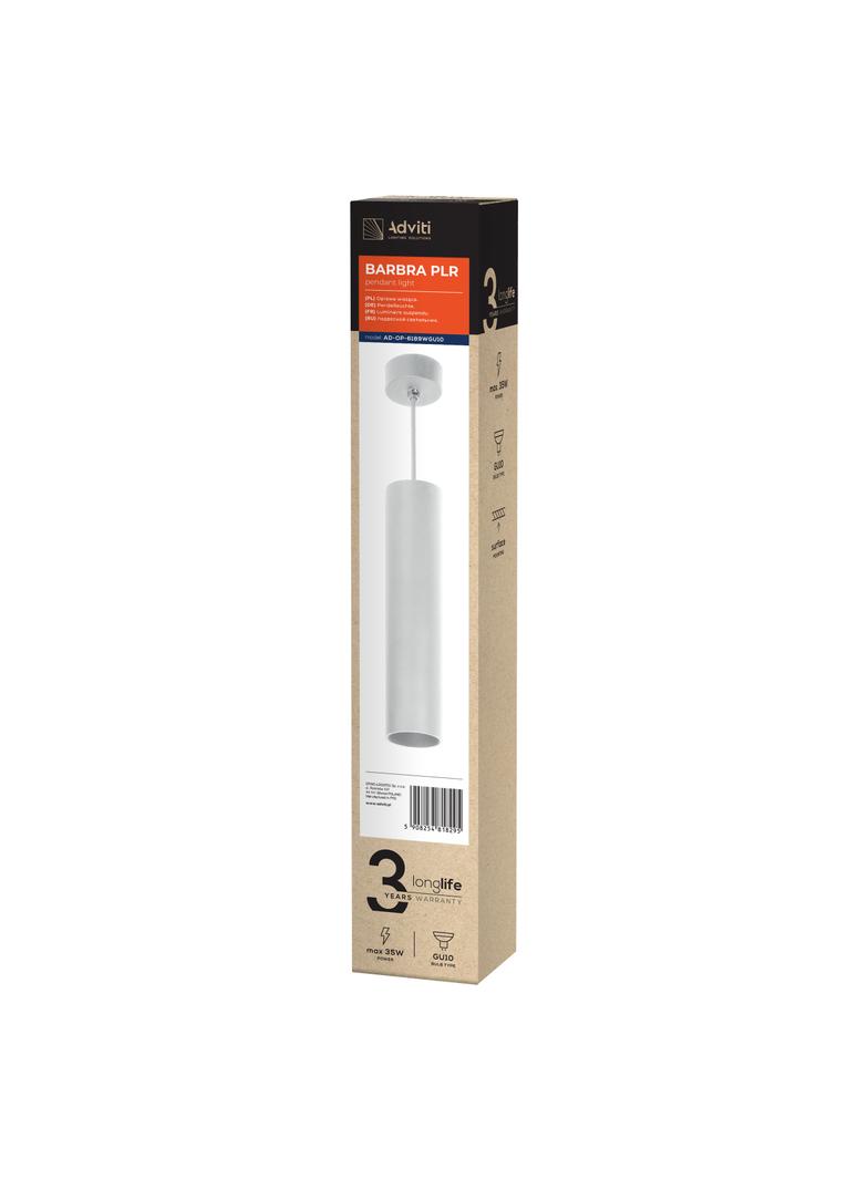 BARBRA PLR GU10 oprawa wisząca max 35W, IP20, okrągły, biały, aluminium AD-OP-6189WGU10 ORNO