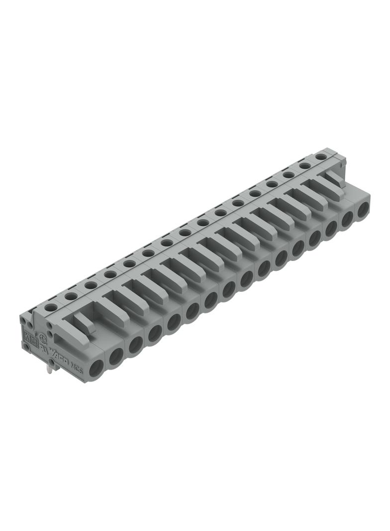 MCS-MIDI Classic gniazdo kątowe 16-bieg. szare raster 5 mm