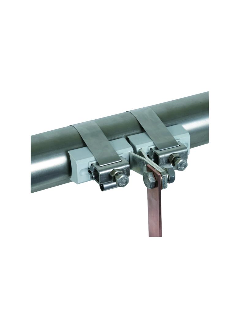 Obejma taśmowa do rur 300-500 mm, do stref Ex, ze śrubą M10, Cu/gal Zn-NIRO