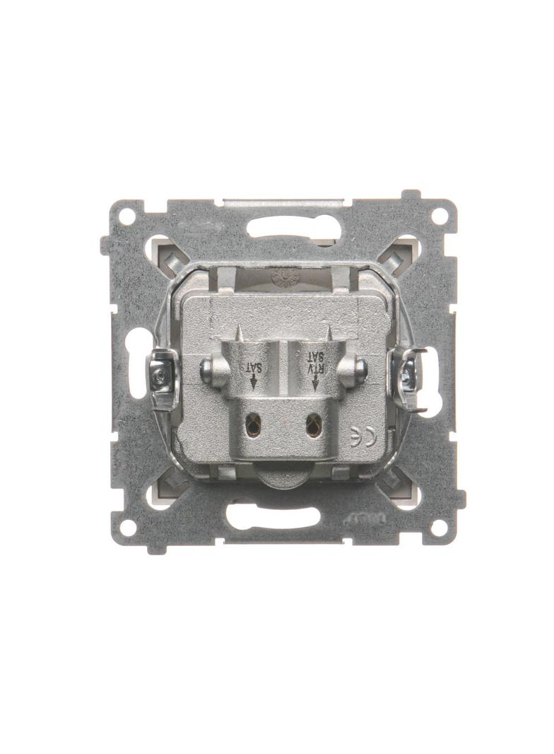 Simon 54 Gniazdo antenowe satelitarne podwójne SAT-SAT-RTV brąz mat