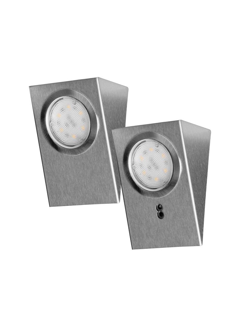 Zestaw opraw podszafkowych LED 2,5W 180lm 4000K z wyłącznikiem bezdotykowym INOX AD-OM-6207L4 ORNO