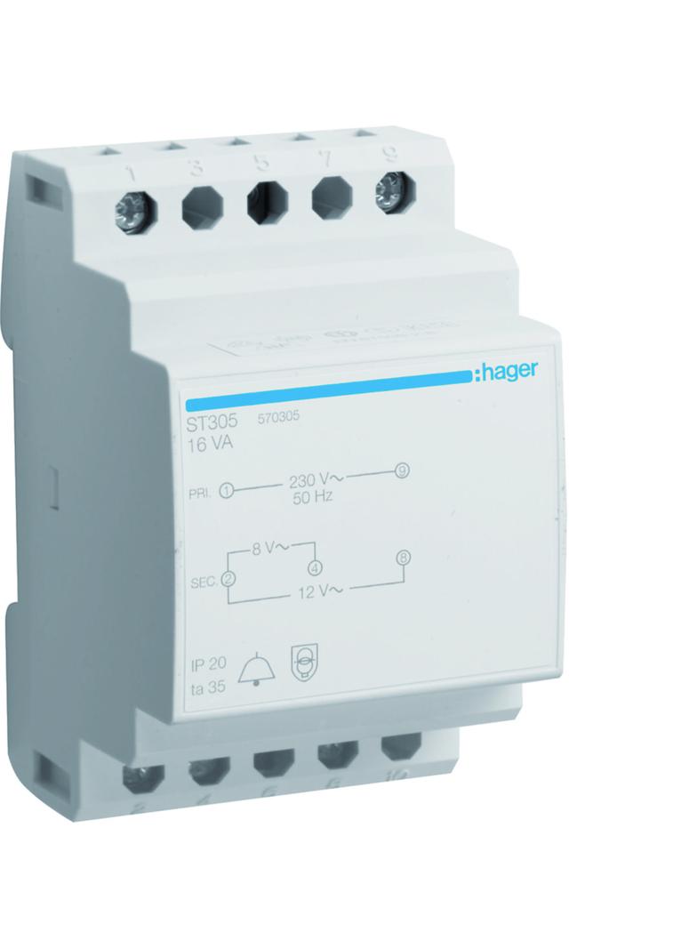 Transformator dzwonkowy 230/8-12VAC 16VA ST305 HAGER