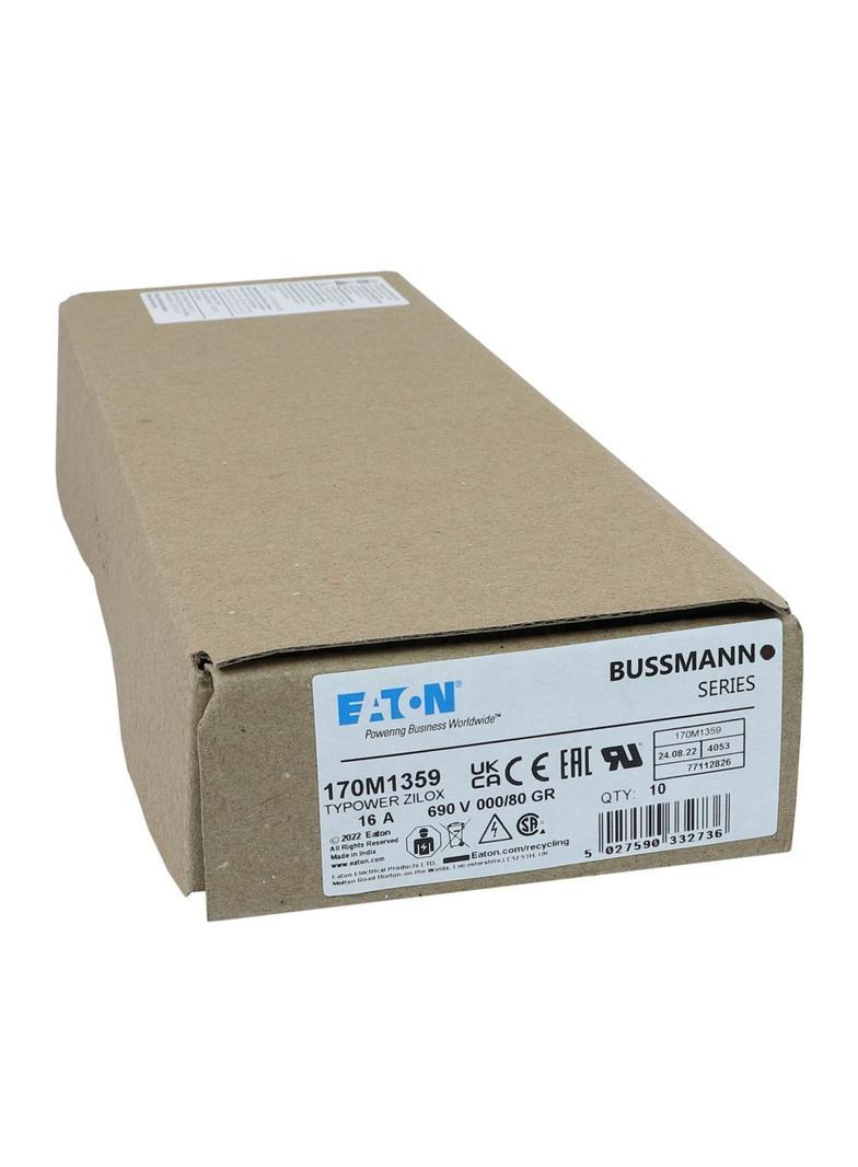 16A 690V IEC gR 000/80 SQ.BODY IND. FUSE Wkładka szybka 16A AC 690V DIN 000 21x40x100 mm, 170M1359 E