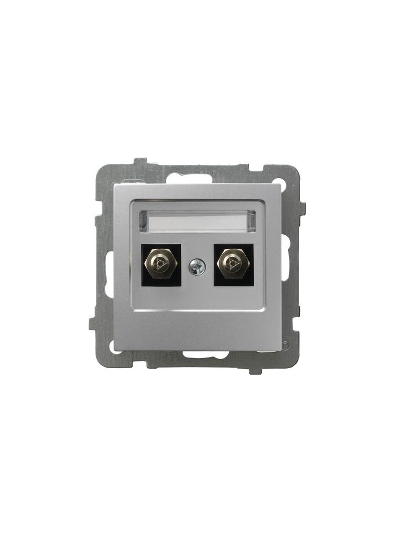 AS Gniazdo ekwipotencjalne podwójne - kolor srebro