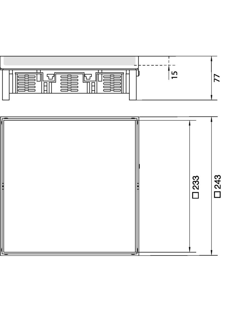 tehalit.VE-EE Pokrywa pełna do bazy IP54 5kN Q12 244x244 15mm stal nierdzewna