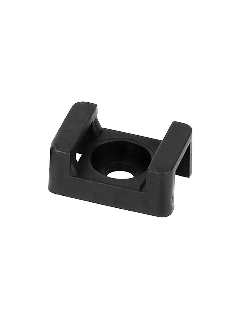 Uchwyt opaski kablowej siodełkowy przykręcany 16x11 mm otwór montażowy 3,6mm czarny 100 sztuk OR-AE-