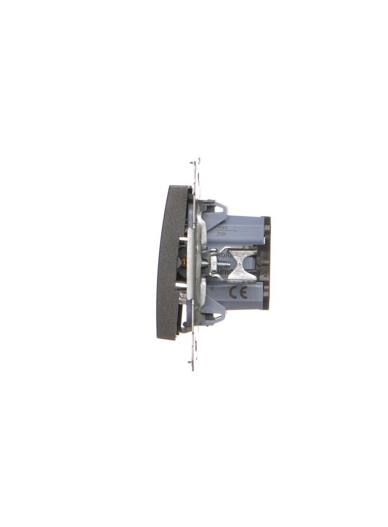 Simon 54 Łącznik schodowy z podświetleniem LED bez piktogramu 16A 250V zaciski śrubowe antracyt DW6AL.01/X/48 KONTAKT
