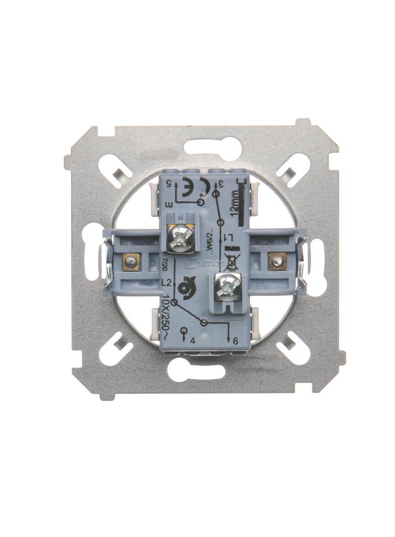 Simon 54 Łącznik schodowy podwójny (mechanizm) 10A 250V zaciski śrubowe SW6/2M KONTAKT