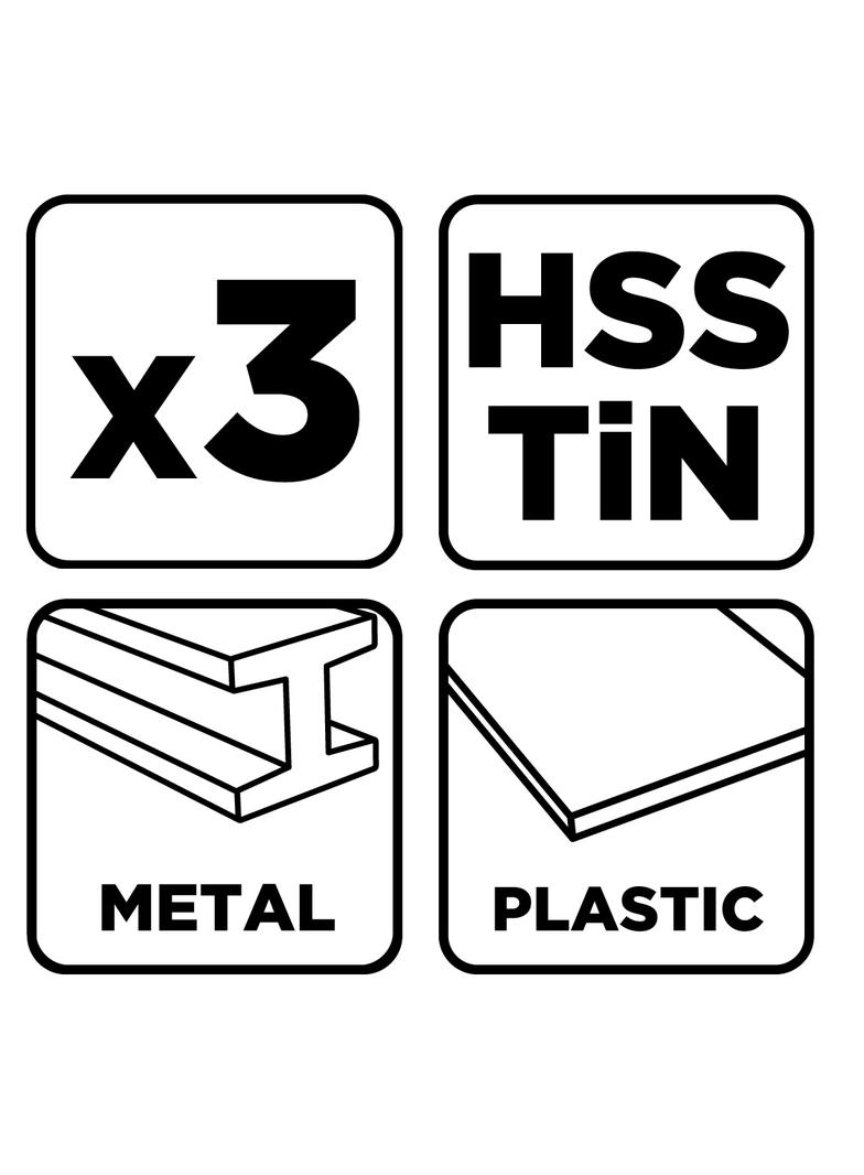 Wiertła stopniowe: 4-12, 4-20, 4-32 mm, TiN, zestaw 3 szt. GRAPHITE GTX 54T300 GTX Poland