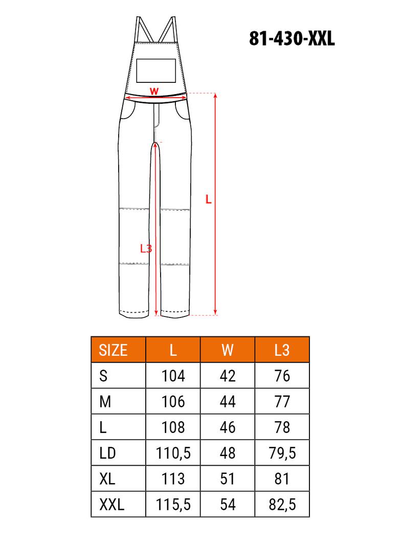 Spodnie robocze na szelkach rozmiar XXL/58 NEO GTX 81-430-XXL GTX Poland
