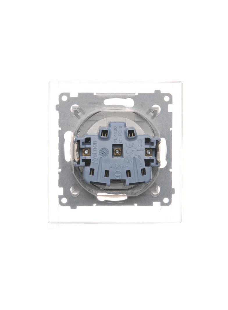 Simon 54 Gniazdo IP44 Z USZCZELKĄ 16A z. śrub. biały *Uszczelka do ramek S54 PREMIUM