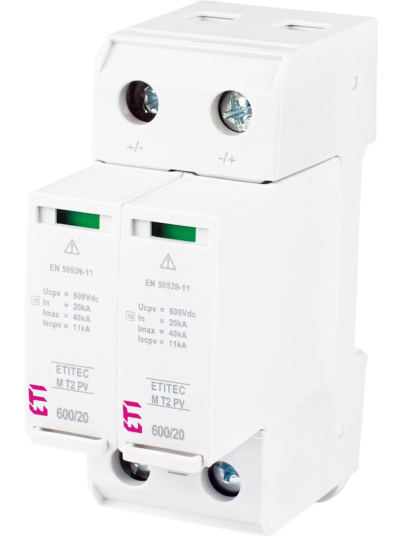 Ogranicznik przepięć T2 (C) - do systemów PV TEC M T2 PV 600/20 RC 002440621 ETI