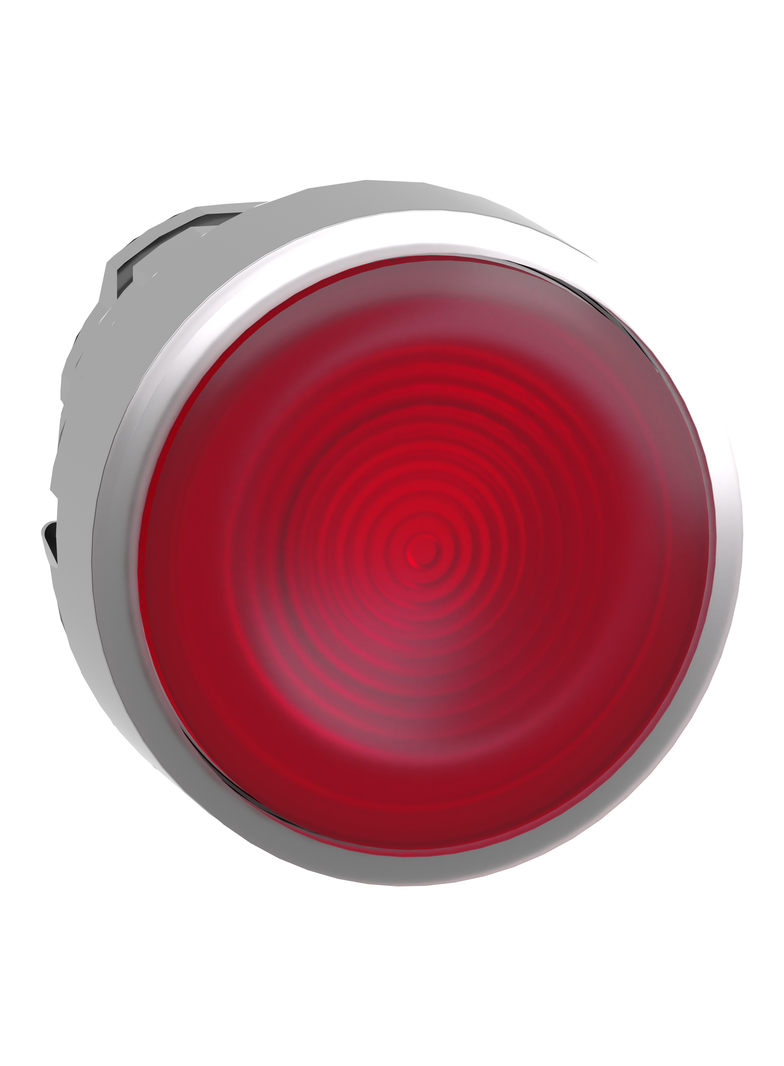 Harmony XB4 Przycisk płaski czerwony z samopowrotem LED metalowy karbowana bez oznaczenia ZB4BW343S Schneider