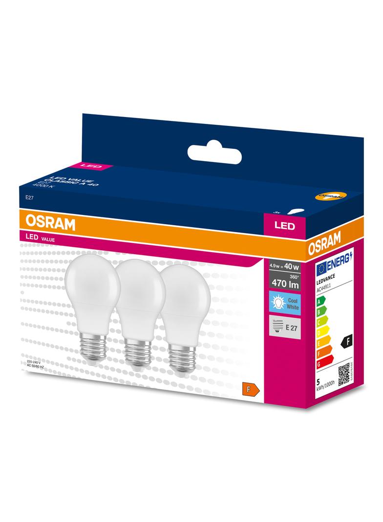 Lampa LED VALUE Classic A40 4,9W/840 230V plastik E27 FS3 OSRAM