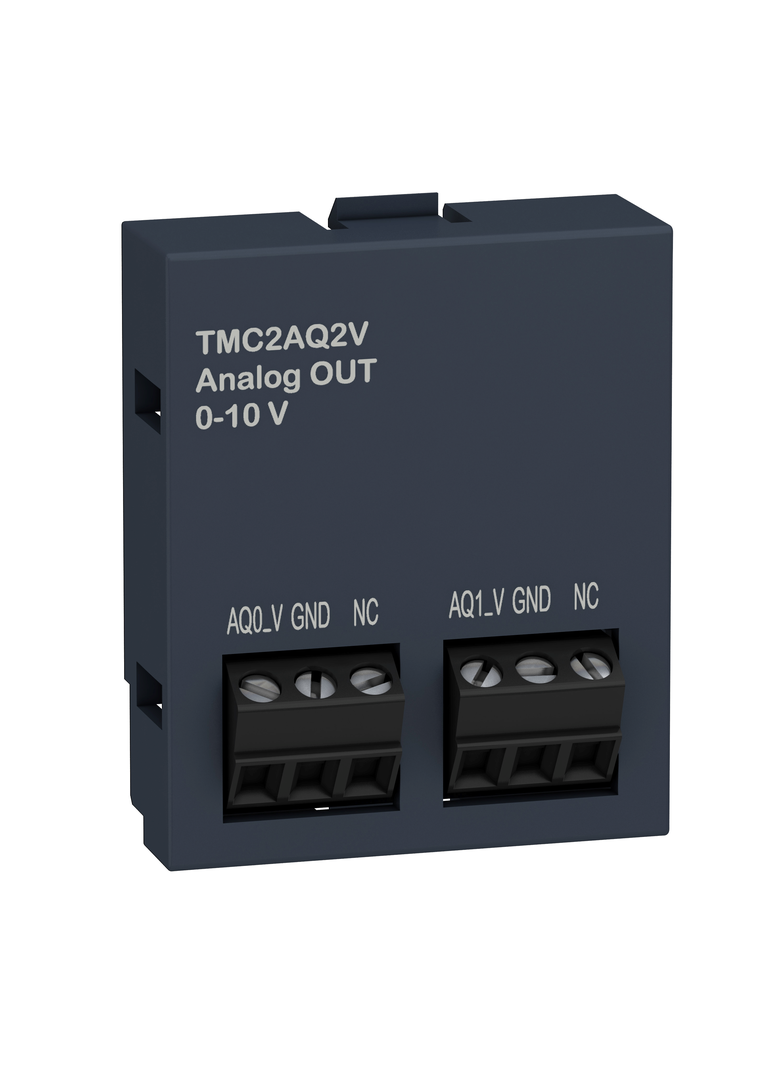 Modicon M221, kaseta we/wy, 2 wyjścia analogowe napięciowe, zaciski śrubowe