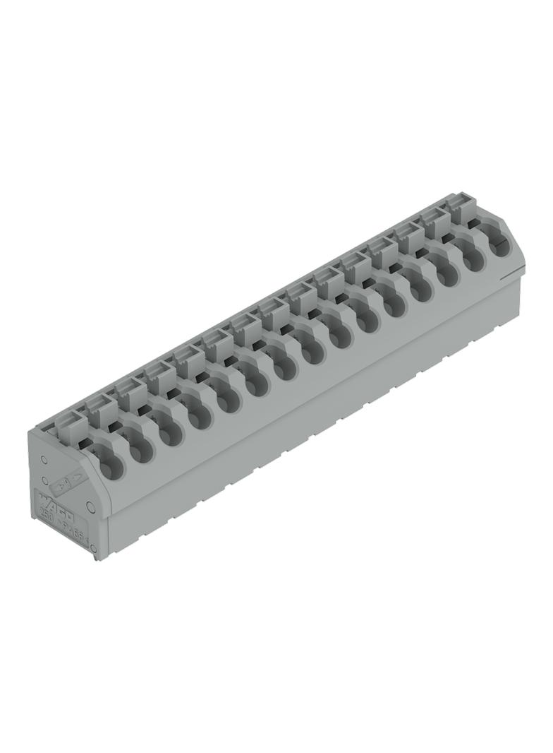 Listwa zaciskowa do płytek drukowanych 15-biegunowa szara raster 5mm /15szt./ 250-515 WAGO
