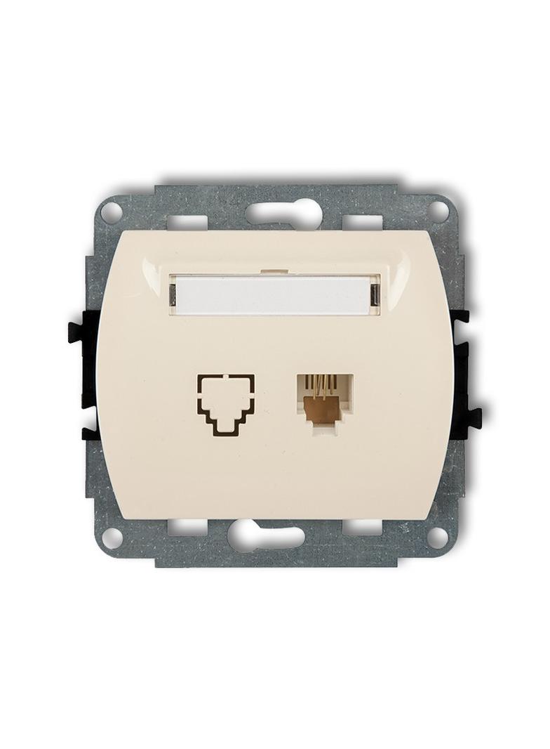 TREND Mechanizm gniazda telefonicznego pojedynczego 1xRJ11, 4-stykowy beżowy
