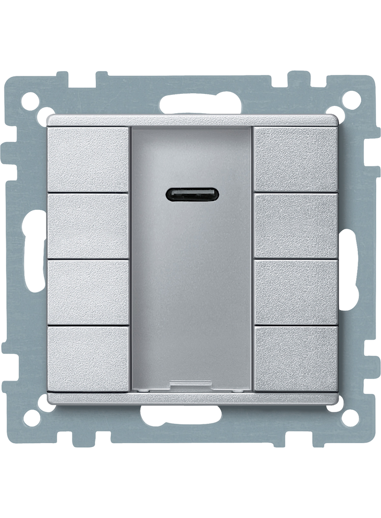 KNX przycisk z odbiornikiem podczerwieni natynkowy 4-kr.plus aluminium System M